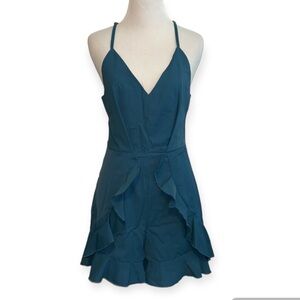 Joteisy women’s small blue ruffle romper